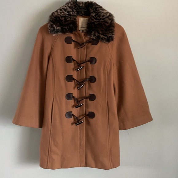 Elevenses Anthropologie Camel Toggle Melton Coat - Picture 3 of 16